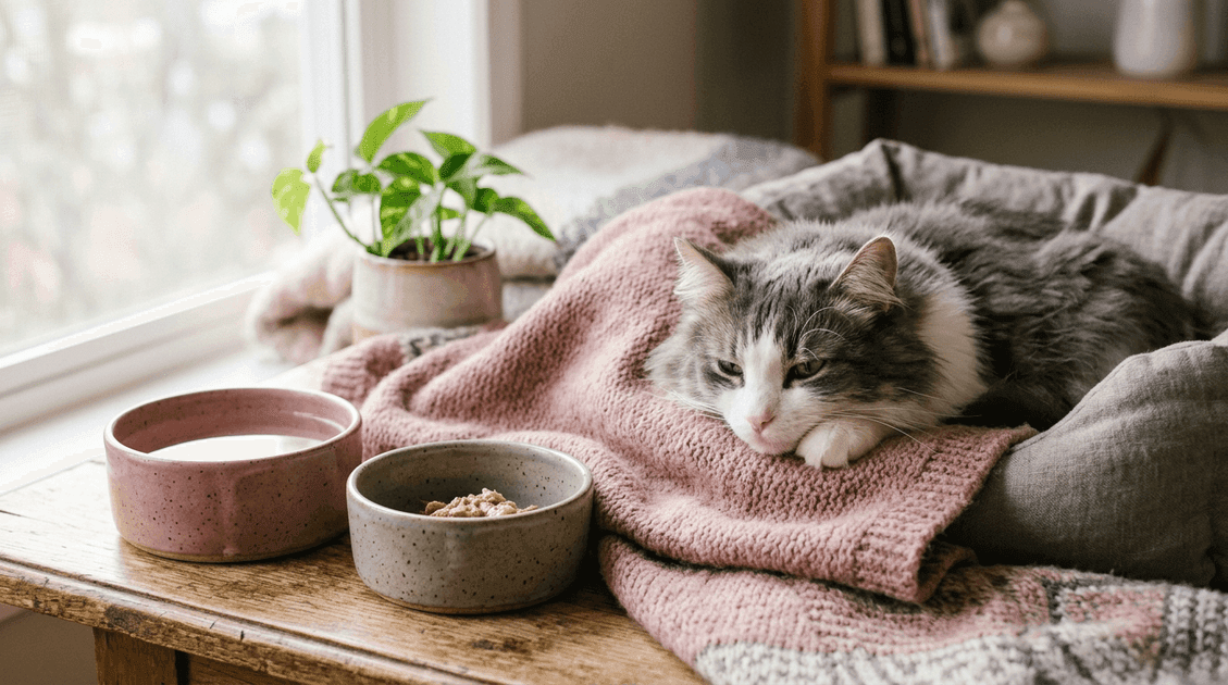 Supportive feeding during feline pancreatitis recovery
