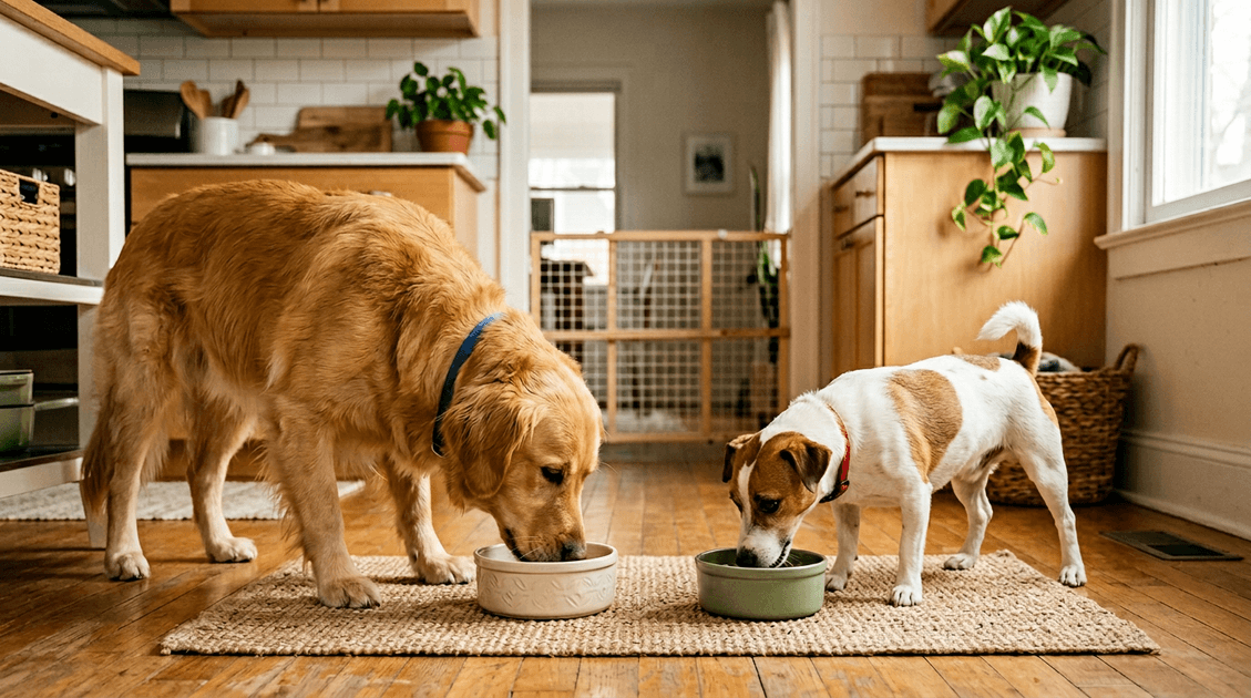 Feeding Multiple Dogs With Different Calorie Needs in One Kitchen