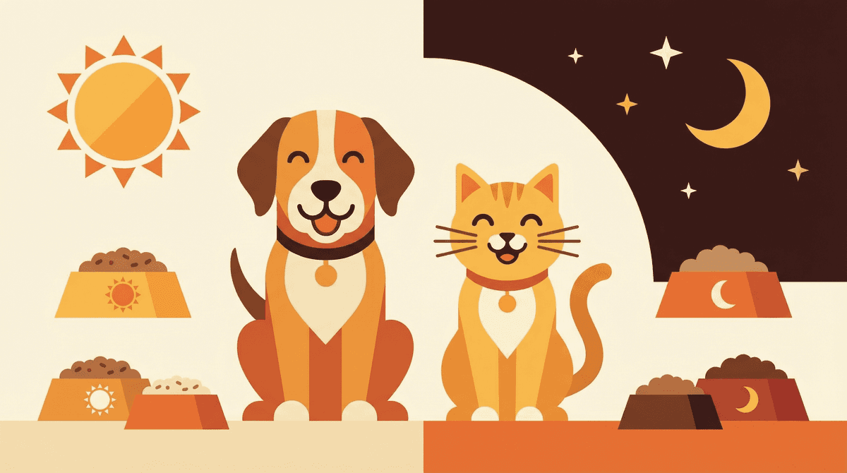 How Many Times a Day Should I Feed My Adult Dog or Cat? - Feeding Schedule Infographic