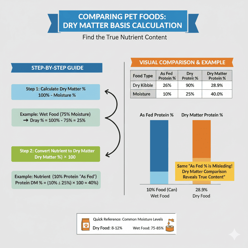 How to Compare Pet Foods on Dry Matter Basis - Step-by-Step Calculation Guide