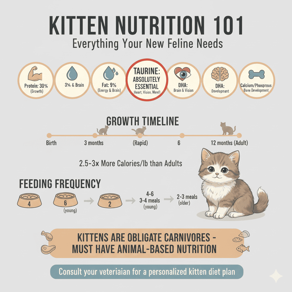 새끼 고양이 영양 101: 새 고양이가 필요한 모든 것