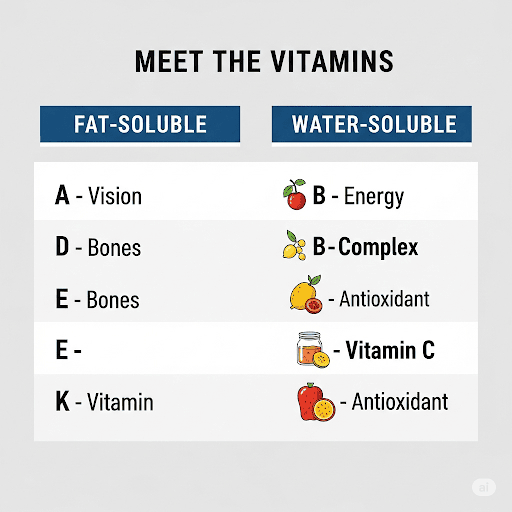 Infografik: Treffen Sie die Vitamine