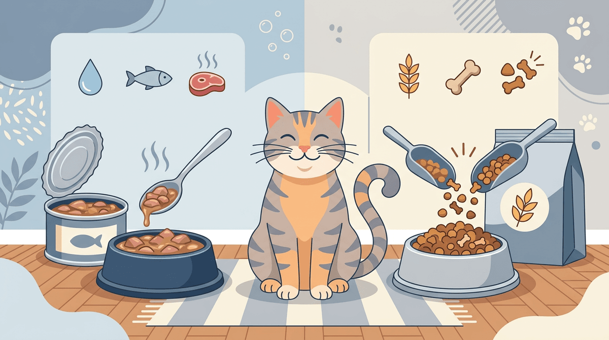 Vått vs. torrt kattfoder och blandad utfodring